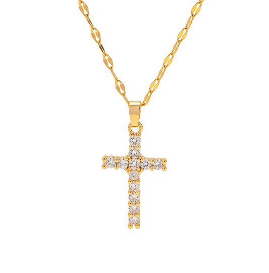 SPARKLE CROSS NECKLACE - Southern Divas Boutique