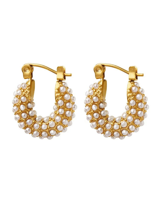 DAINTY PEARL HOOPS - Southern Divas Boutique