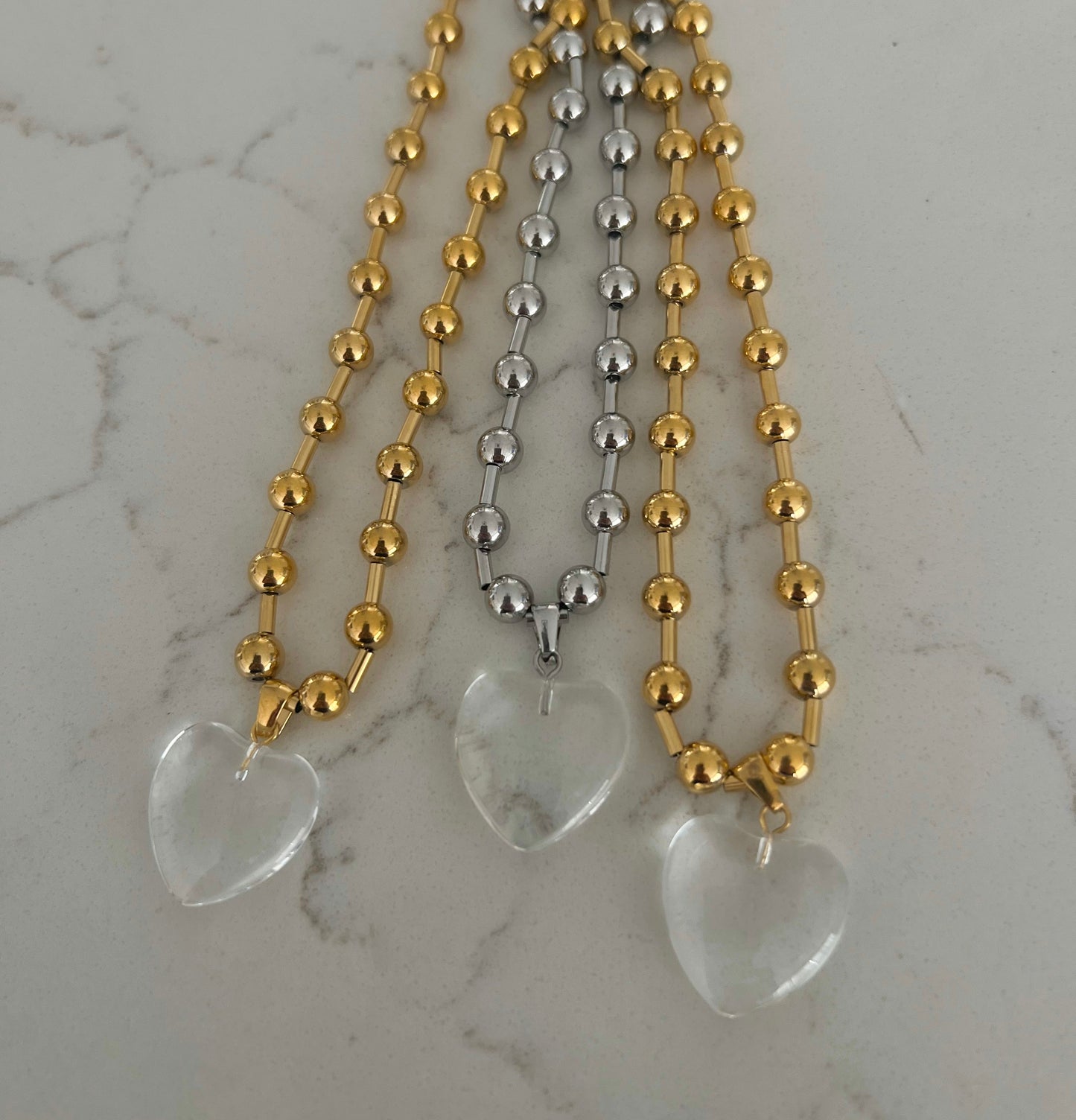 CLEAR HEART NECKLACE - Southern Divas Boutique