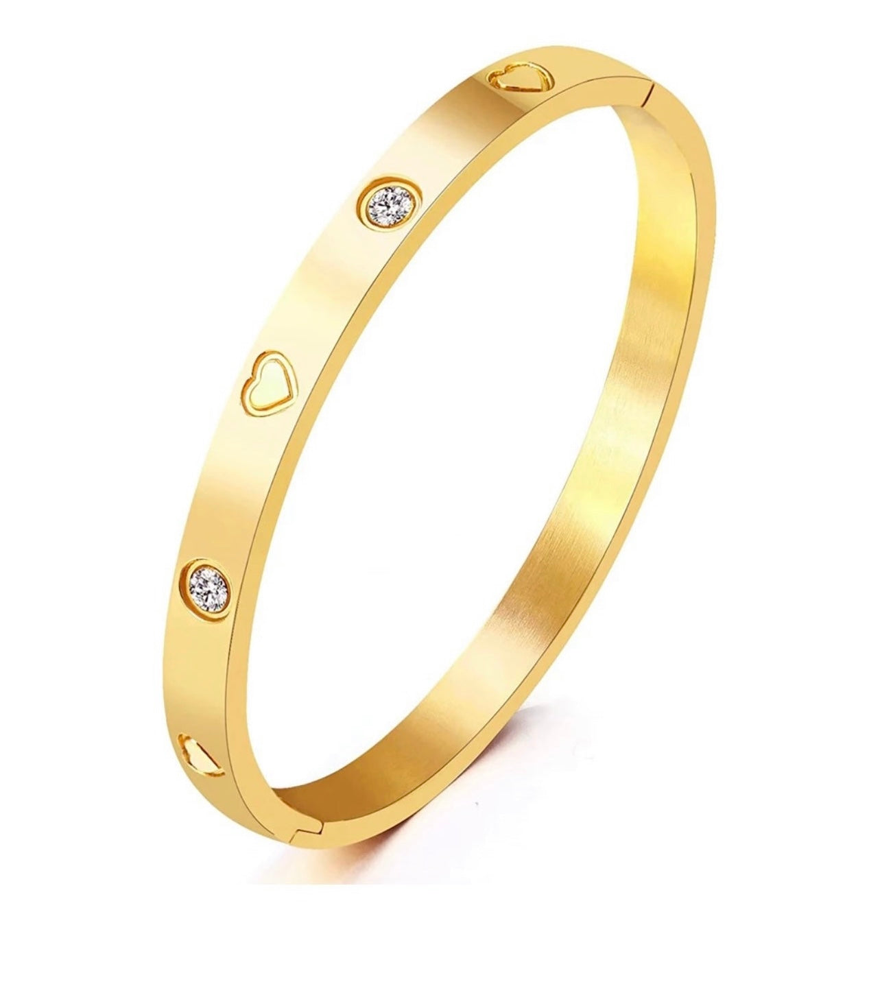GOLD HEART BANGLE - Southern Divas Boutique