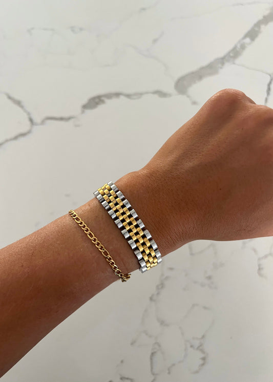 THICK TWO TONED BRACELET - Southern Divas Boutique