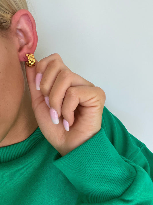 SMALL GOLD ROLLY HOOPS - Southern Divas Boutique