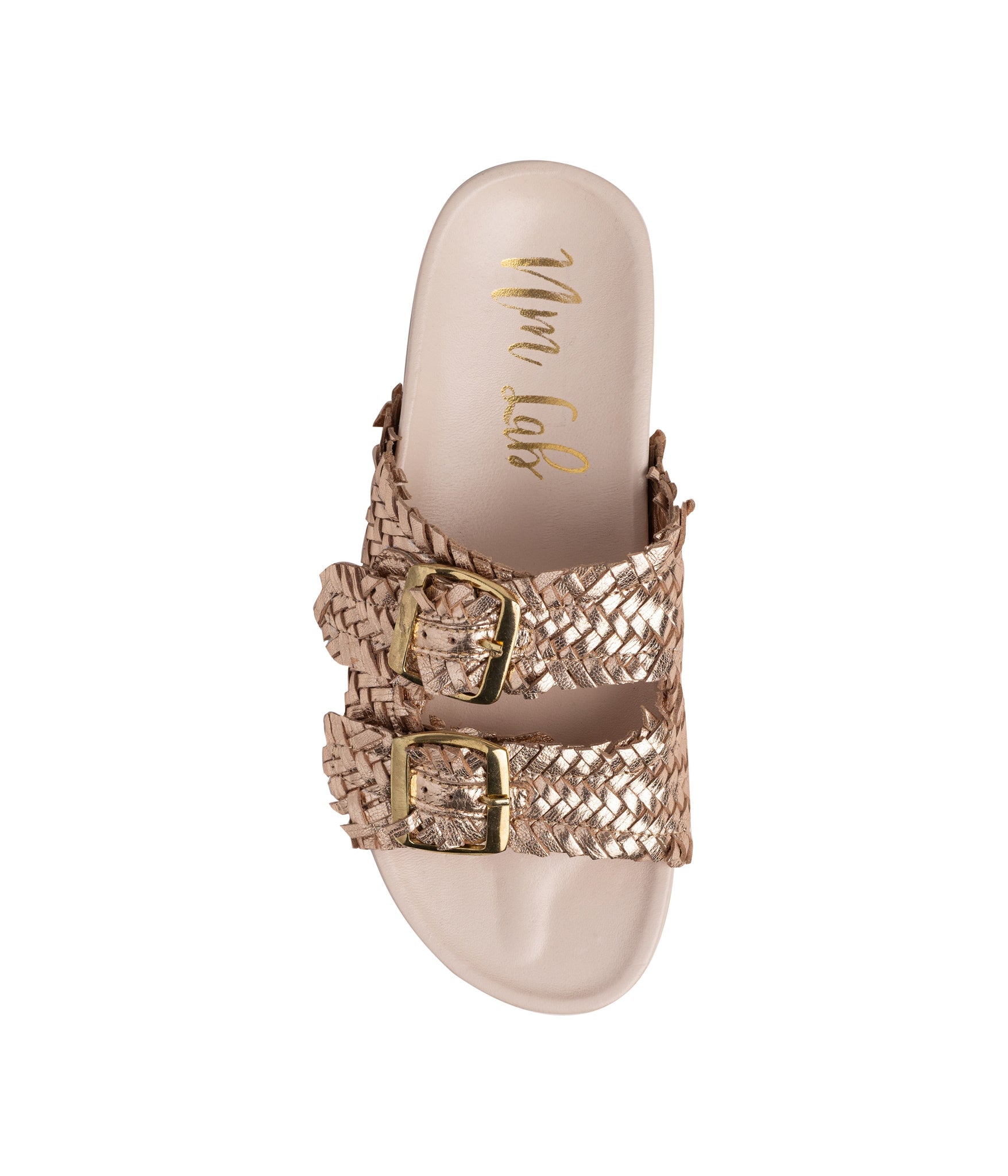Intertwine Dual Woven Strap Slide in Champagne - Southern Divas Boutique