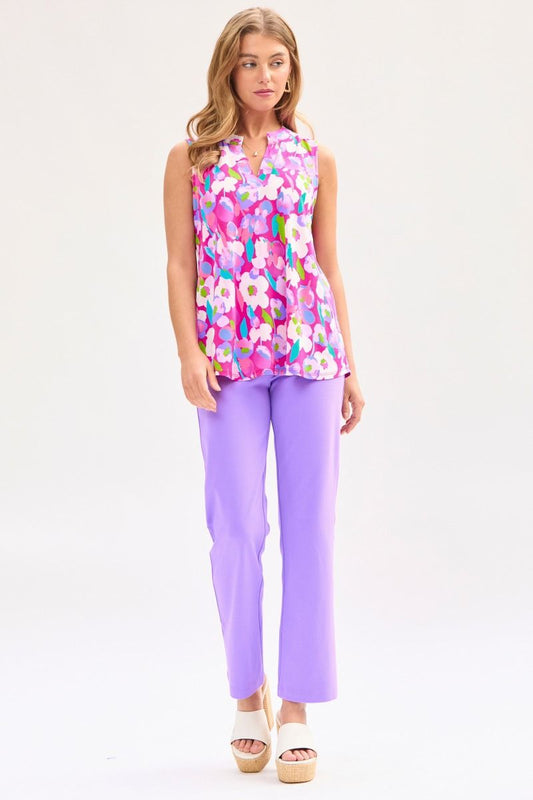 Dear Scarlett Lizzy Tank Top in Magenta - Southern Divas Boutique