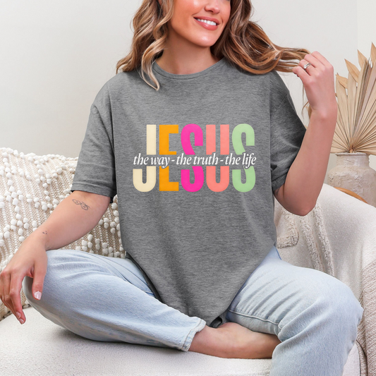 Way, Truth & Light in Grey Graphic Tee and Sweatshirt - Southern Divas Boutique