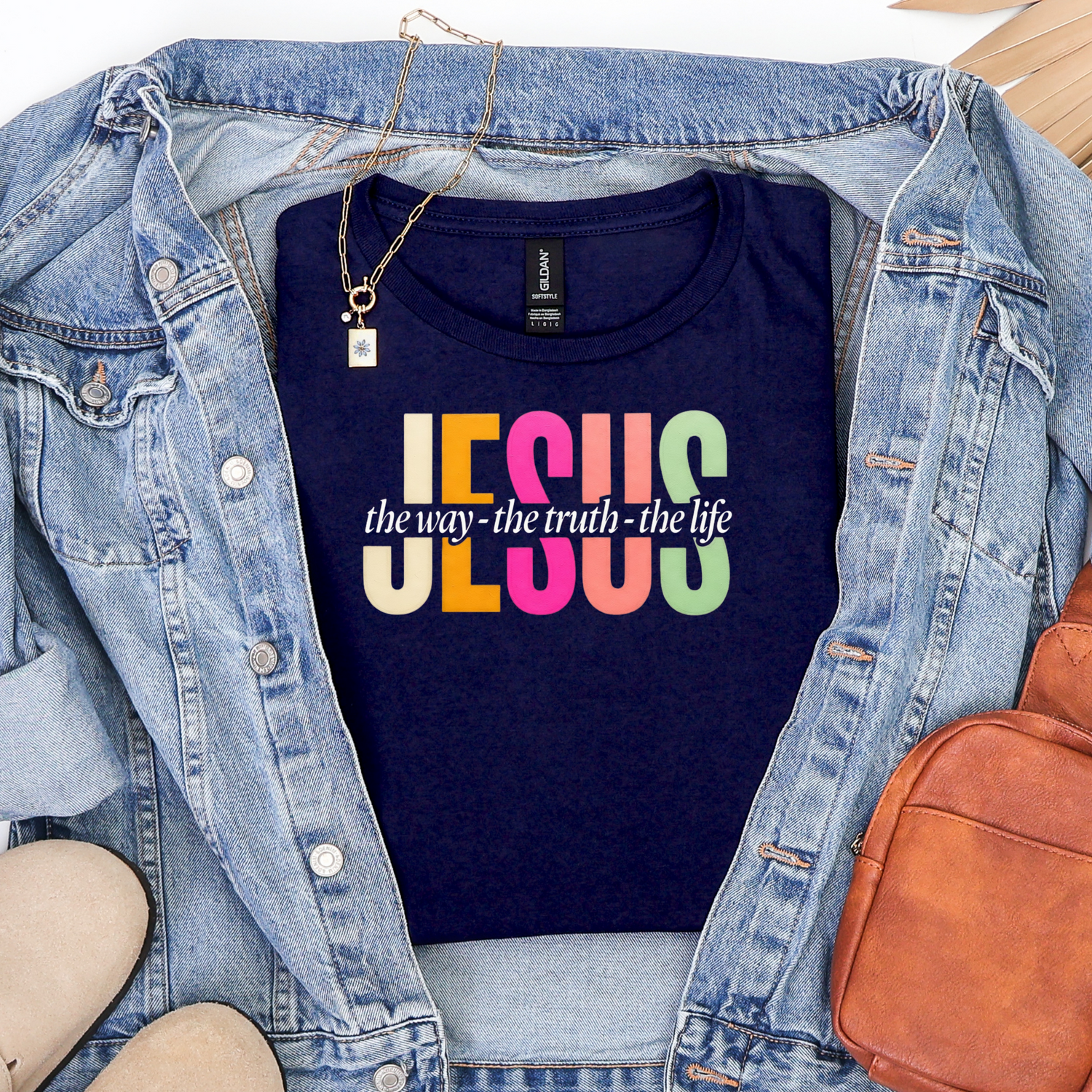 Way, Truth & Light in Navy Graphic Tee and Sweatshirt - Southern Divas Boutique
